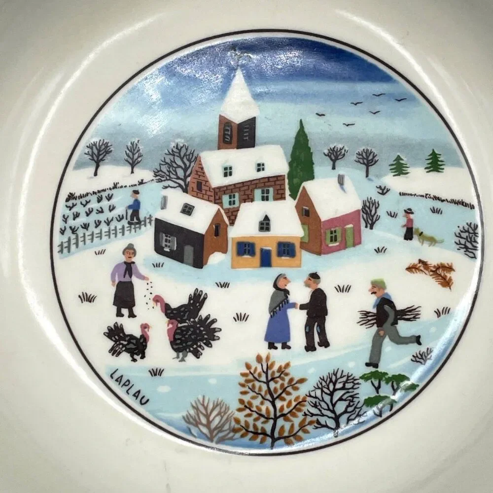 Villeroy & Boch Cereal Bowl Naif Christmas G Laplau Red Trim Soup Salad 5